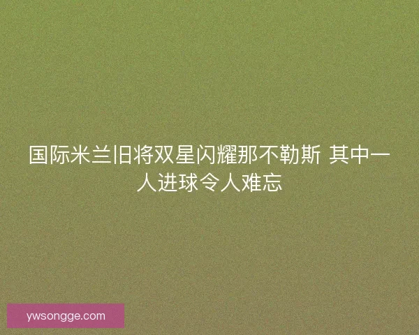 国际米兰旧将双星闪耀那不勒斯 其中一人进球令人难忘 国际米兰旧将双星闪耀那不勒斯 其中一人进球令人难忘