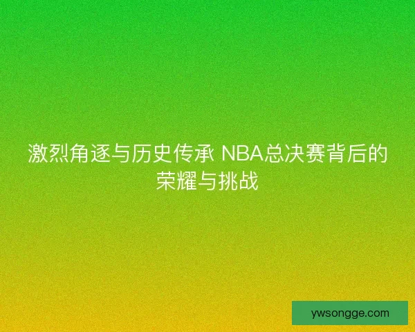 激烈角逐与历史传承 NBA总决赛背后的荣耀与挑战 激烈角逐与历史传承 NBA总决赛背后的荣耀与挑战