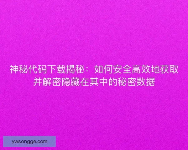 神秘代码下载揭秘：如何安全高效地获取并解密隐藏在其中的秘密数据