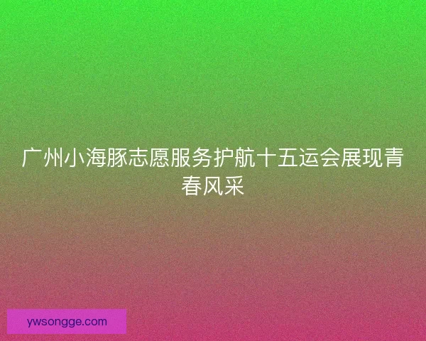 广州小海豚志愿服务护航十五运会展现青春风采